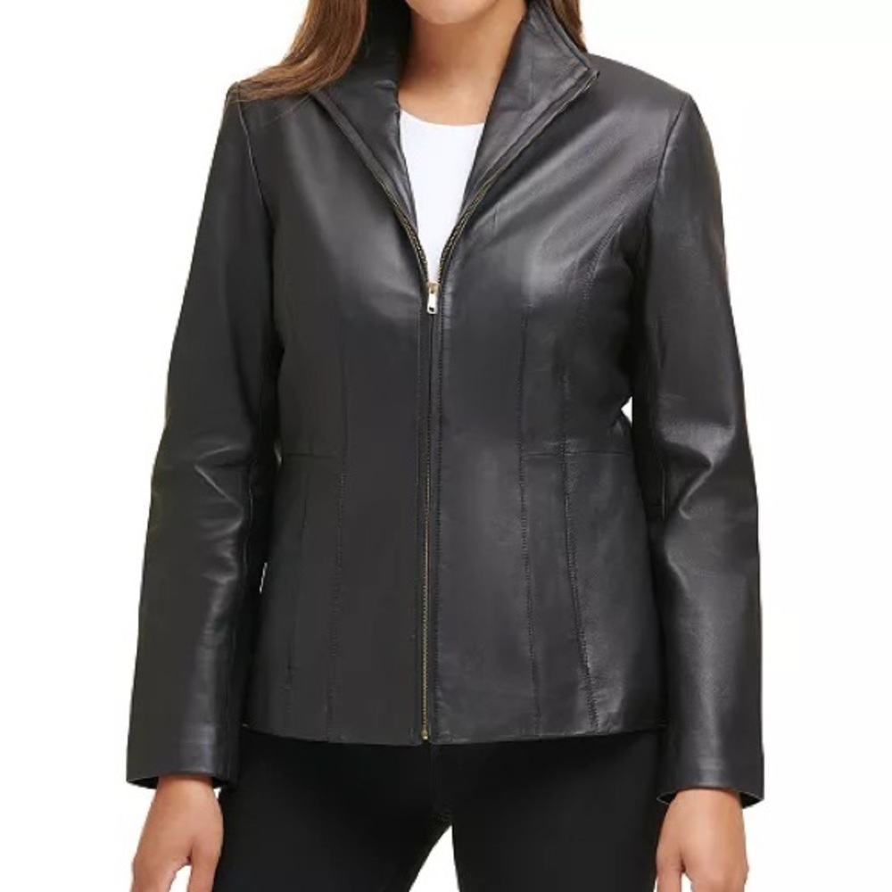 COLE HAAN Women’s leather/lamb skin jacket - Picture 1 of 13